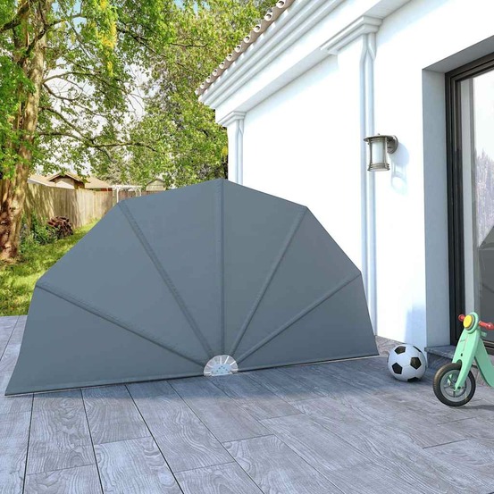 Auvent latéral pliable de terrasse gris 160 cm