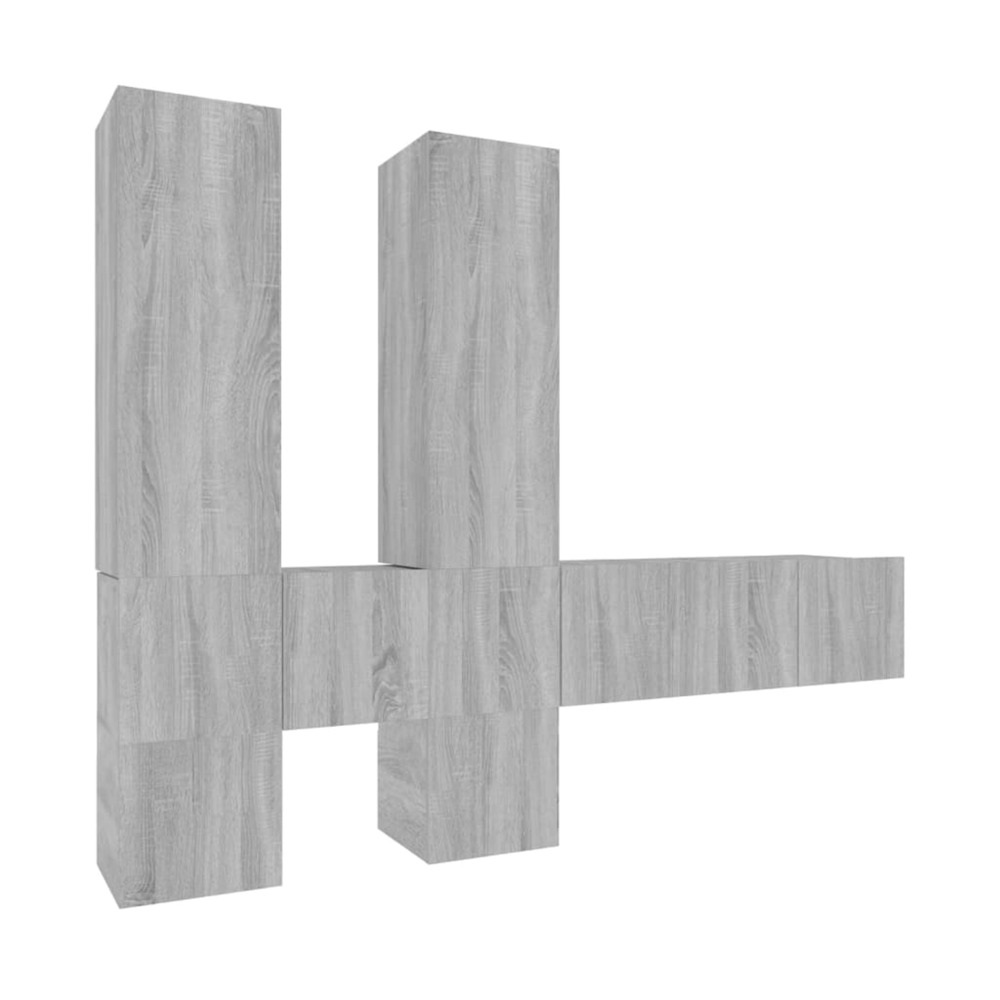 Ensemble de meubles tv 7 pcs sonoma gris bois d'ingénierie