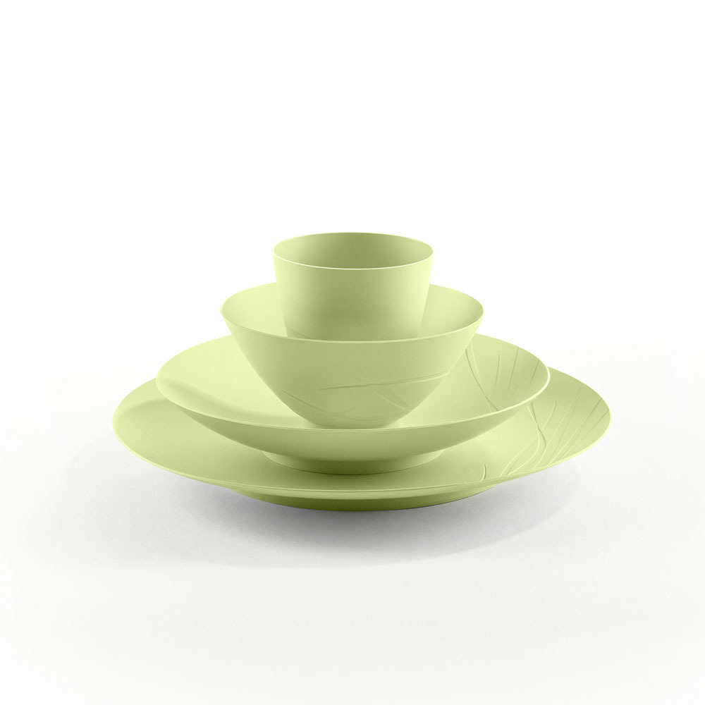 Set 8 pièces vaisselle naturelle Vert Pistache