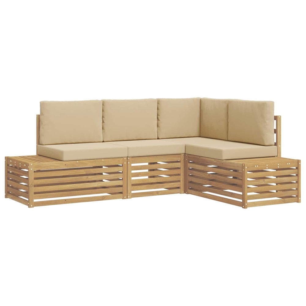Ensemble de canapés d'extérieur avec coussin 4 pièce blanc