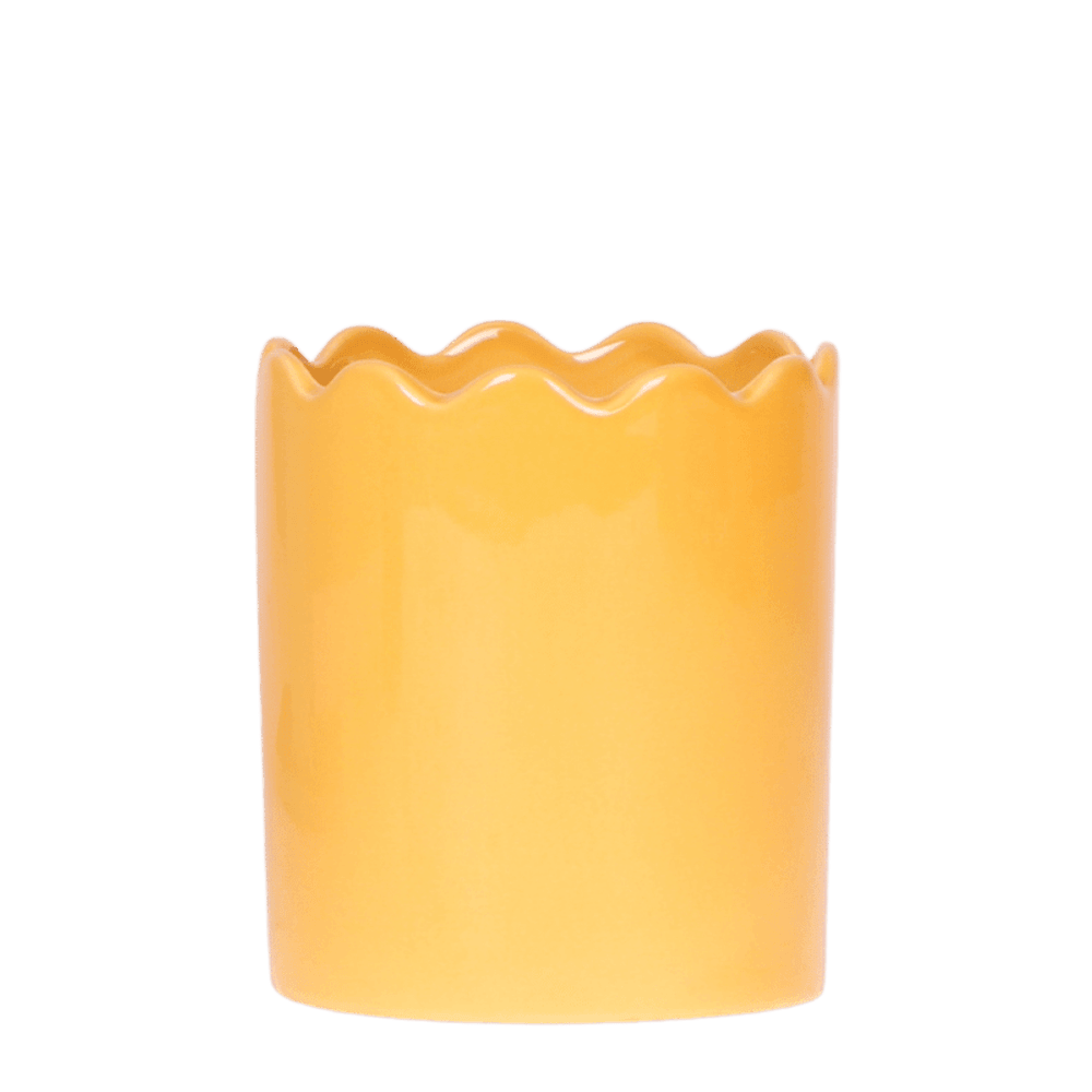 Cache-pot curve jaune - ø9 cm x h11,5 cm