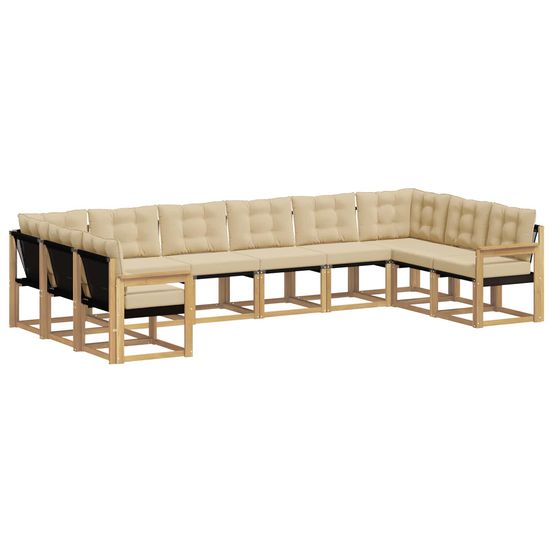 Ensemble de canapés d'extérieur 10 pc blanc et beige
