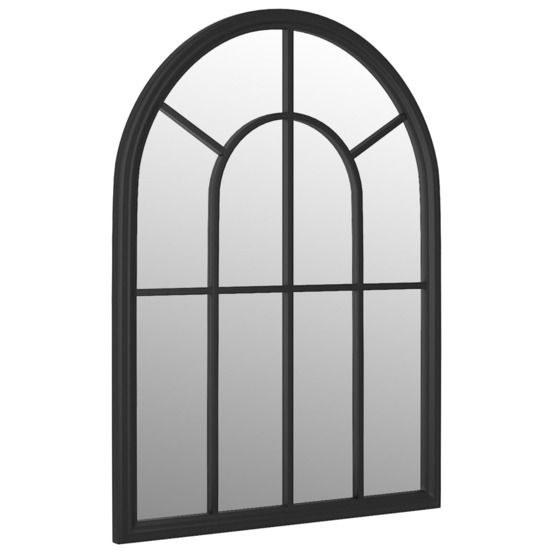 Miroir de jardin noir 60x45 cm fer pour utilisation extérieure