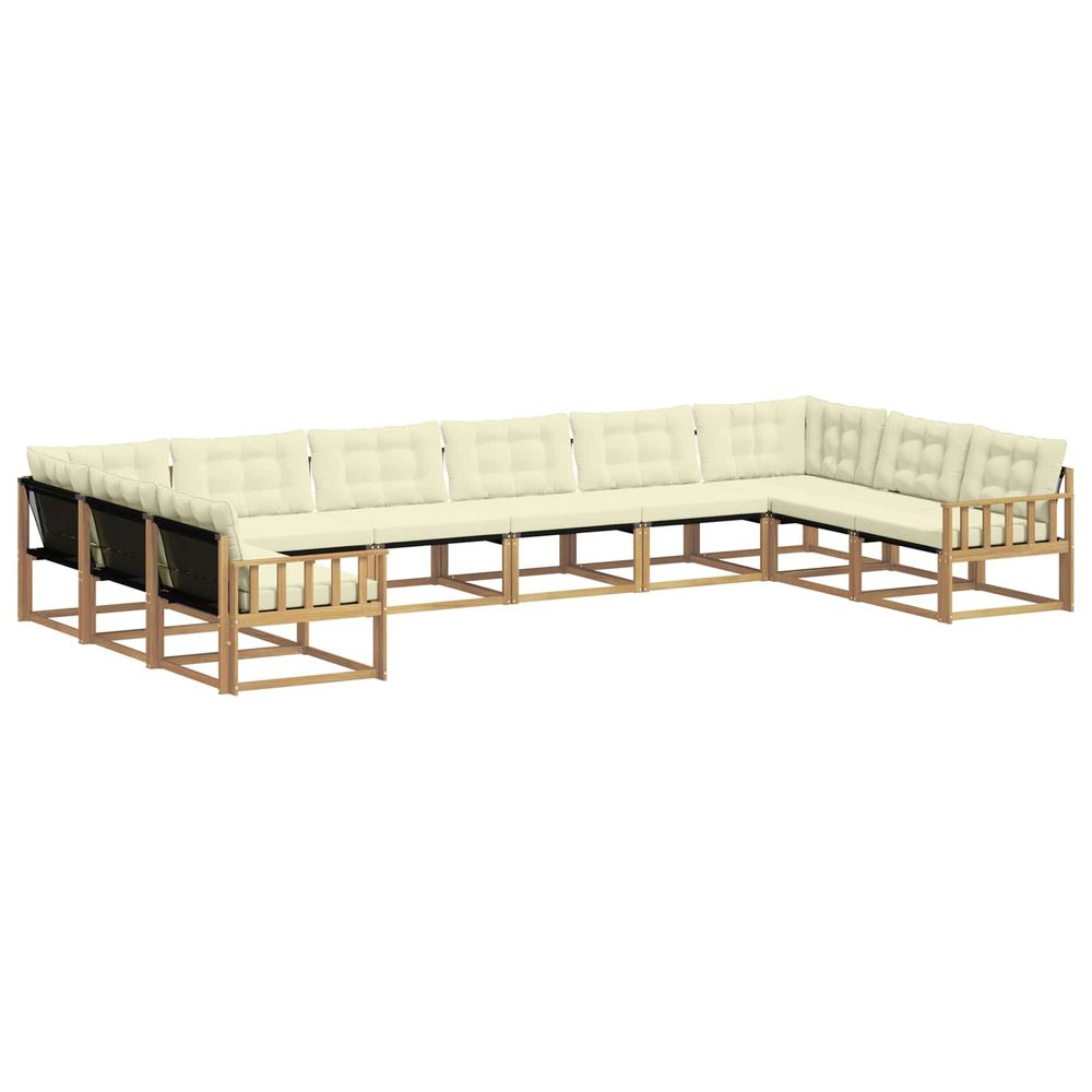 Ensemble de canapés d'extérieur 10 pc blanc et crème