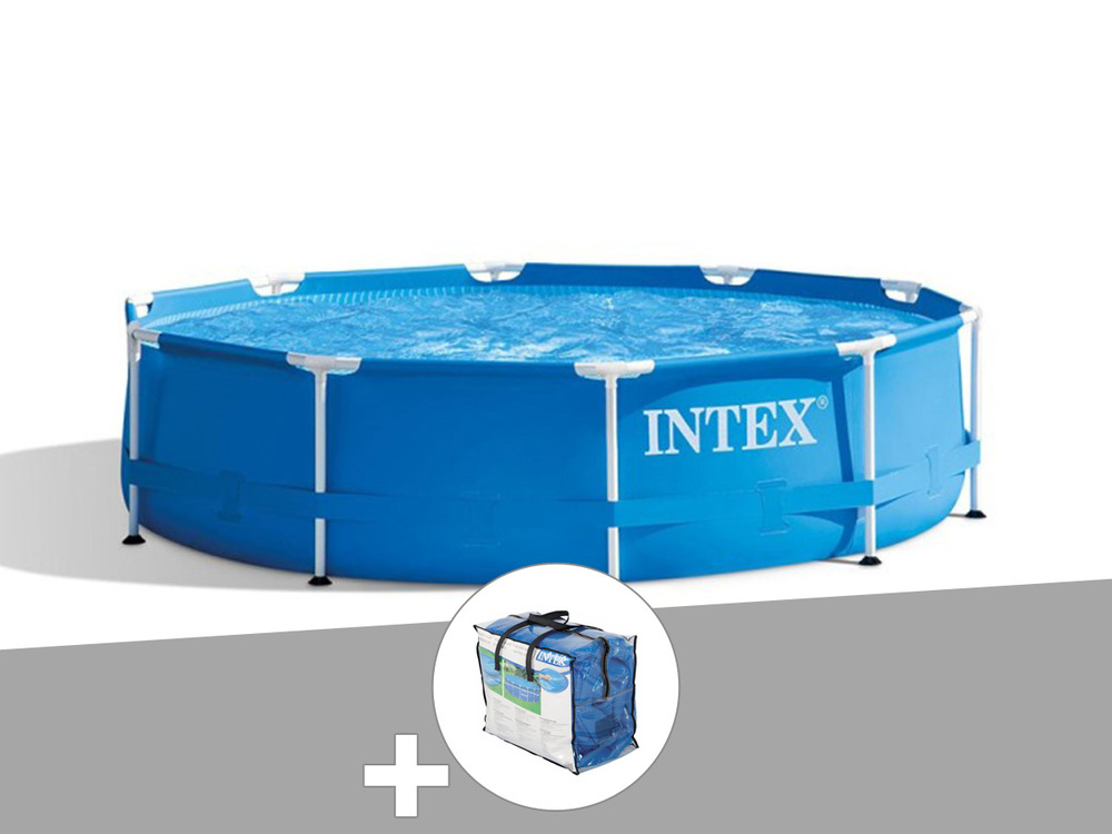 Kit piscine tubulaire metal frame ronde 3,05 x 0,76 m + bâche à bulles
