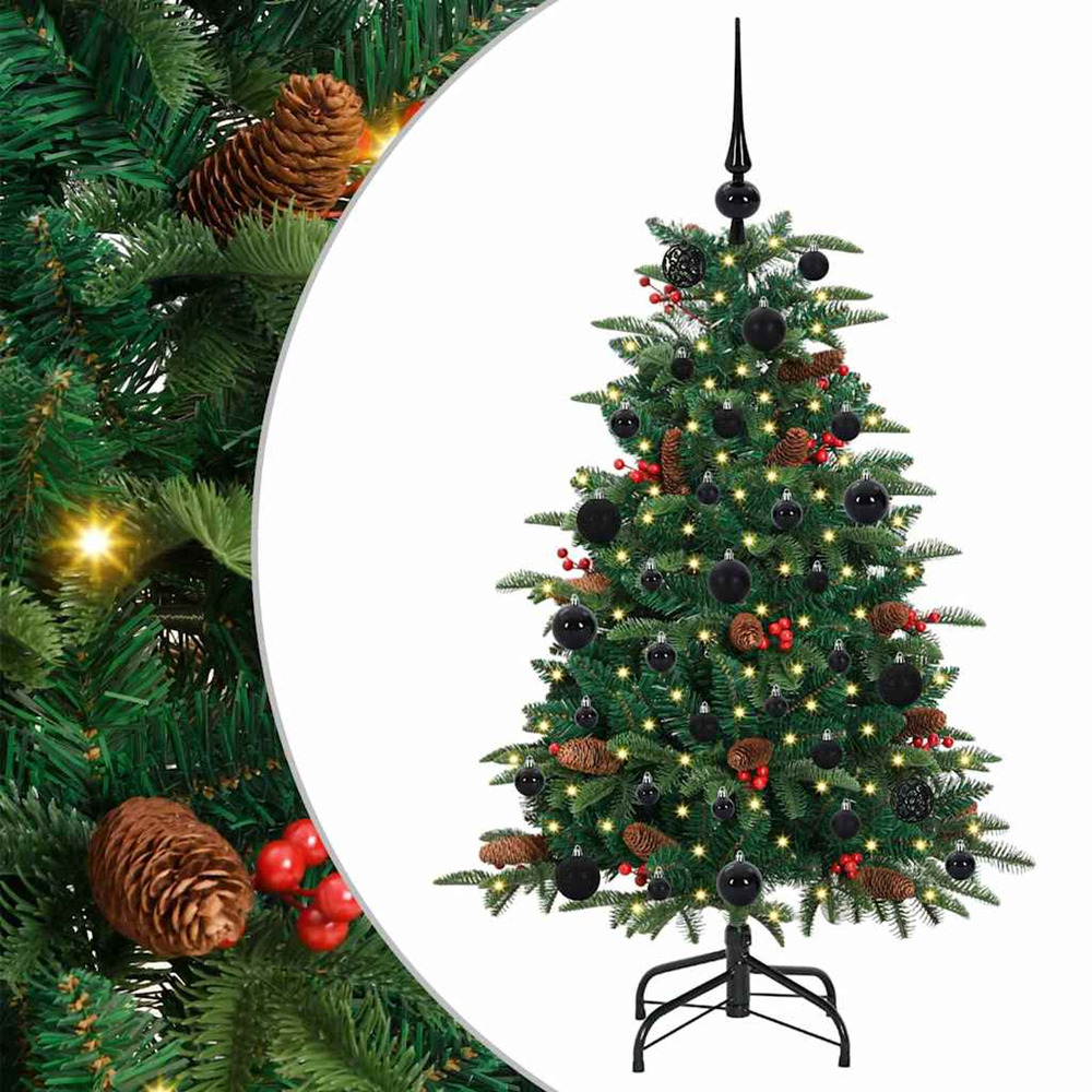 Sapin de noël artificiel vert 120 cm pvc, métal et plastique