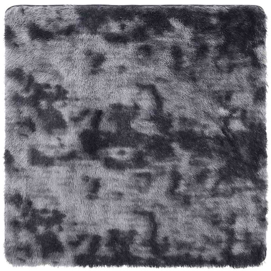 Tapis shaggy à poils longs navarra gris foncé 120x120 cm