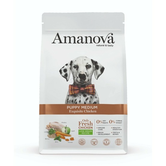 Croquettes chiot medium poulet amanova 12 kg