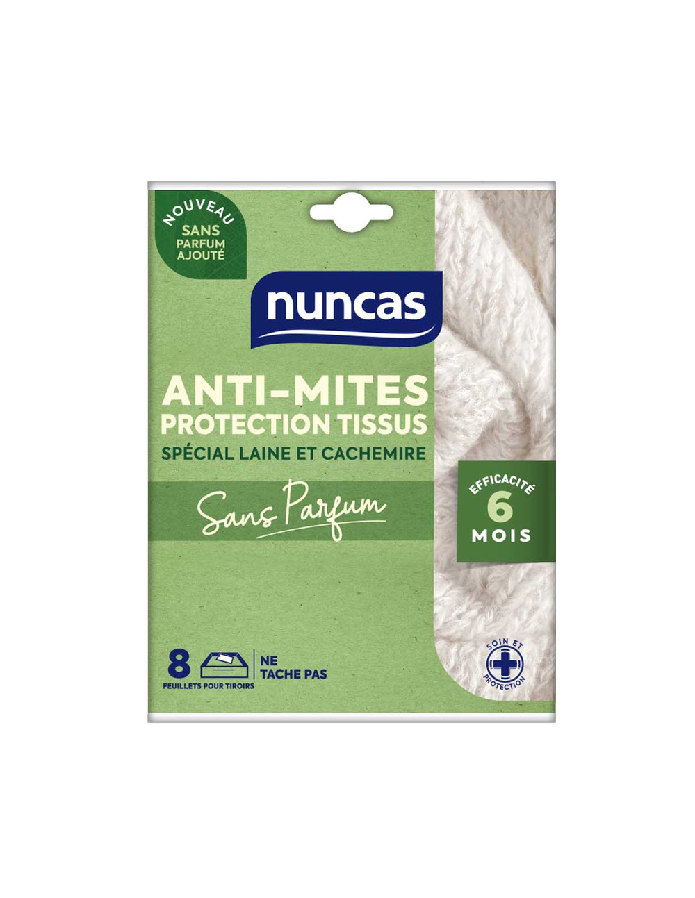 Anti-mites tiroirs protection tissus 8 feuillets - nuncas