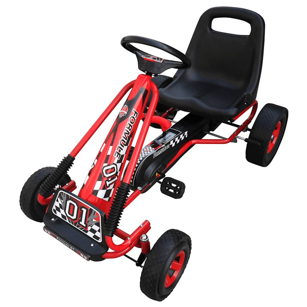 Kart à pédales pour enfants rouge