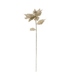 Branche décorative spéciale fêtes poinsettia or fleur de noël h 75 cm