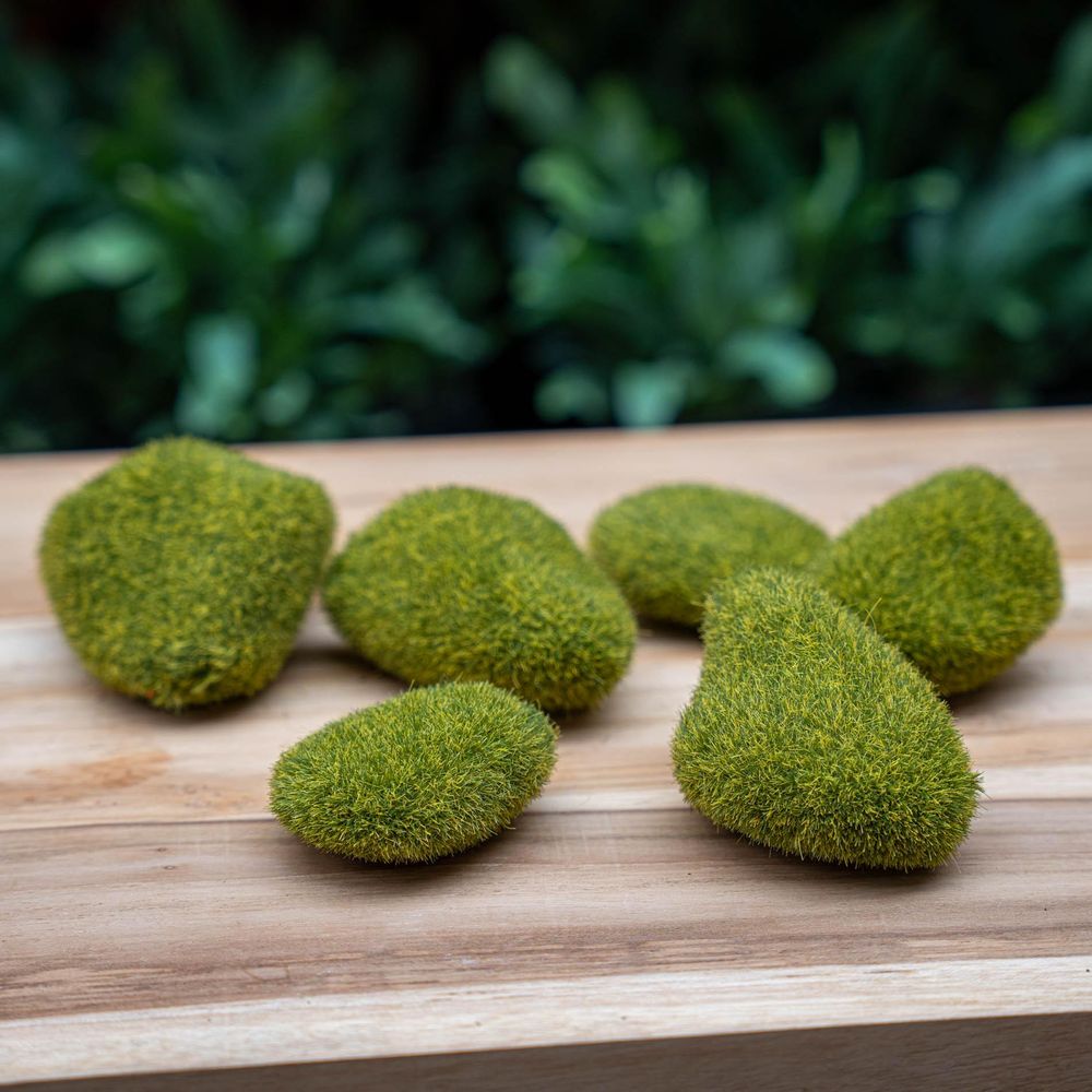 Pierre de mousse vert x6 en sachet