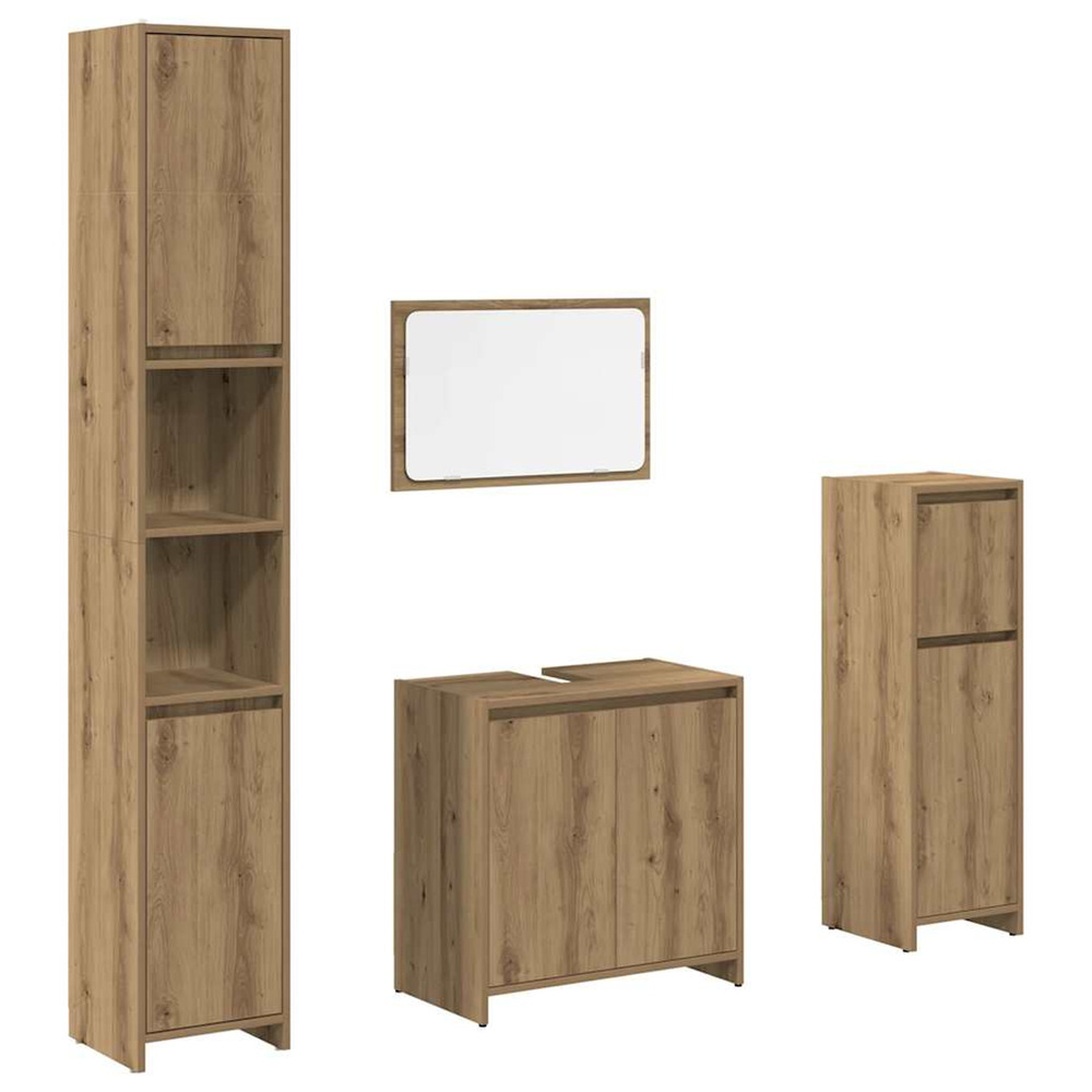 Ensemble de meubles salle de bain 4 pcs bois d'ingénierie