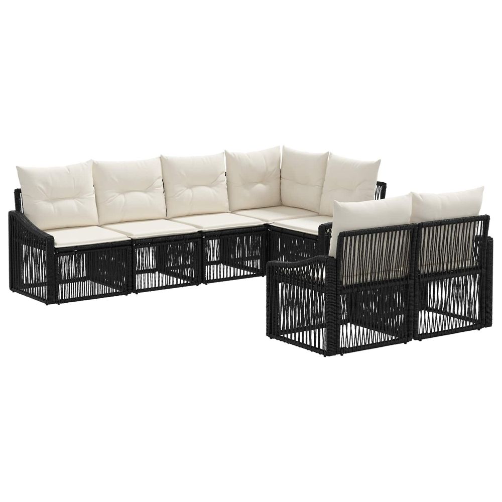 Ensemble de canapé de jardin 7 pc 7-nombre de places noir