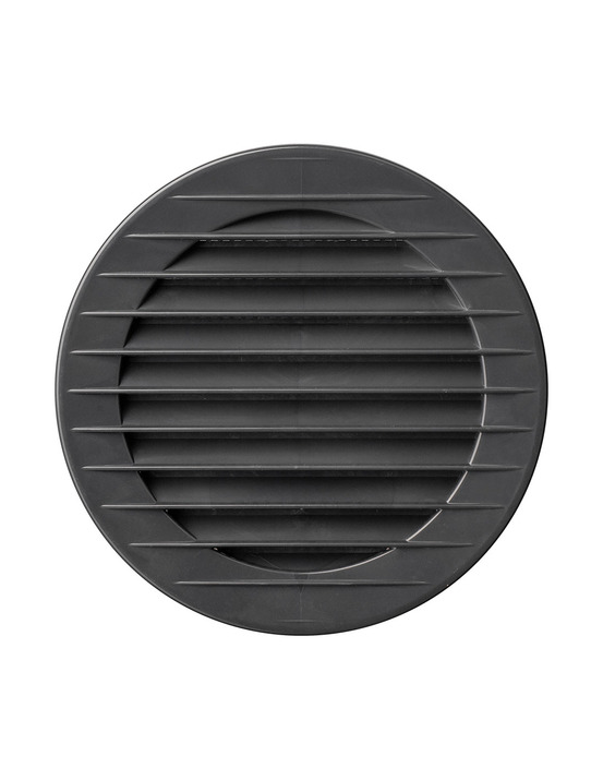 Grille d'aération ronde encastrée, abs, avec moustiquaire ø125mm gris anthracite