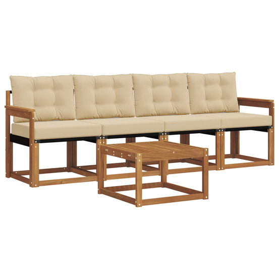 Ensemble de canapés d'extérieur 5 pcs naturel et beige