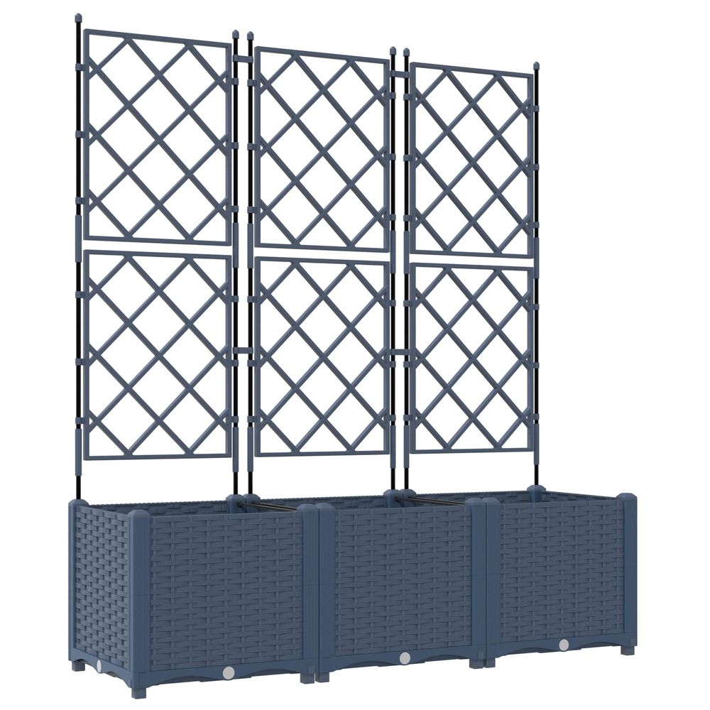 Cache-pot de jardin 3 pc gris 120 x 40 x 143 cm pp