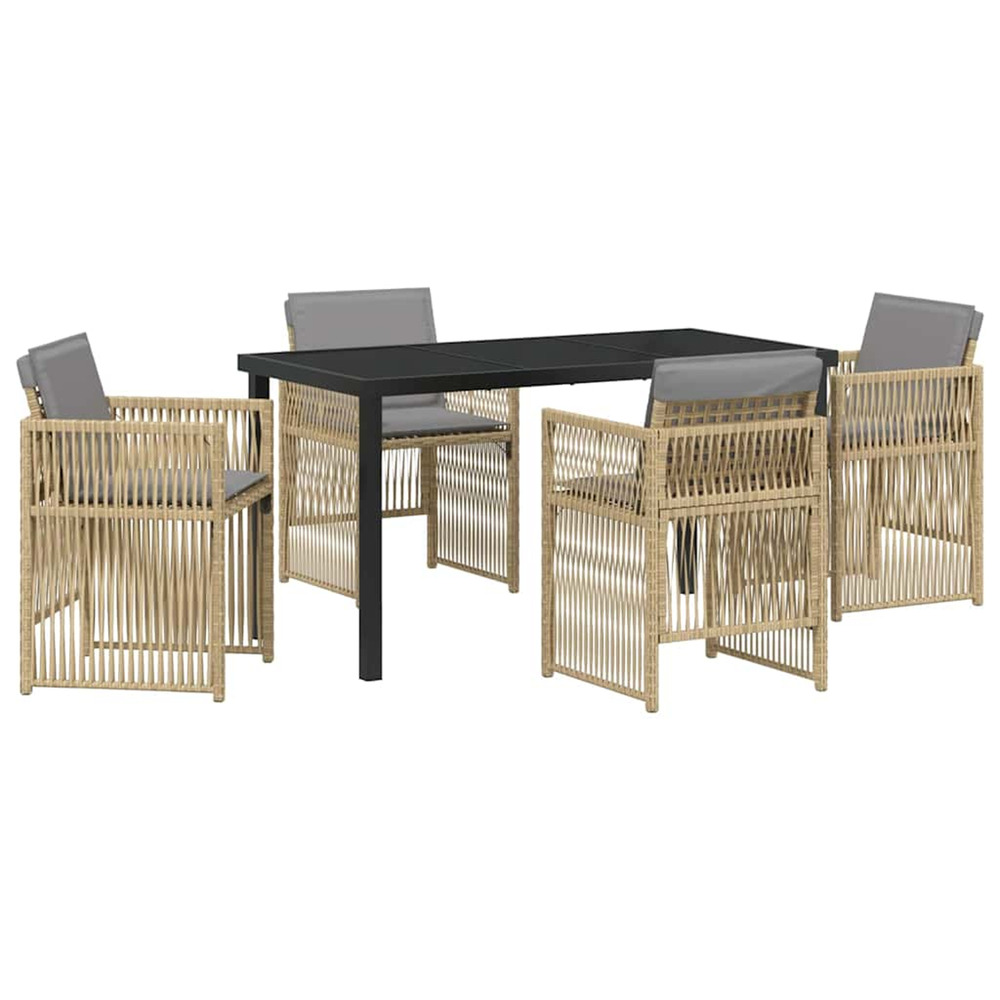 Ensemble de salle à manger pour jardin 5 pcs beige