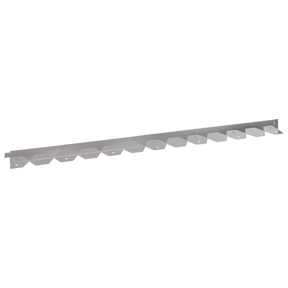 Bordure de pelouse 50 pc 102 x 4 x 4 cm acier argenté