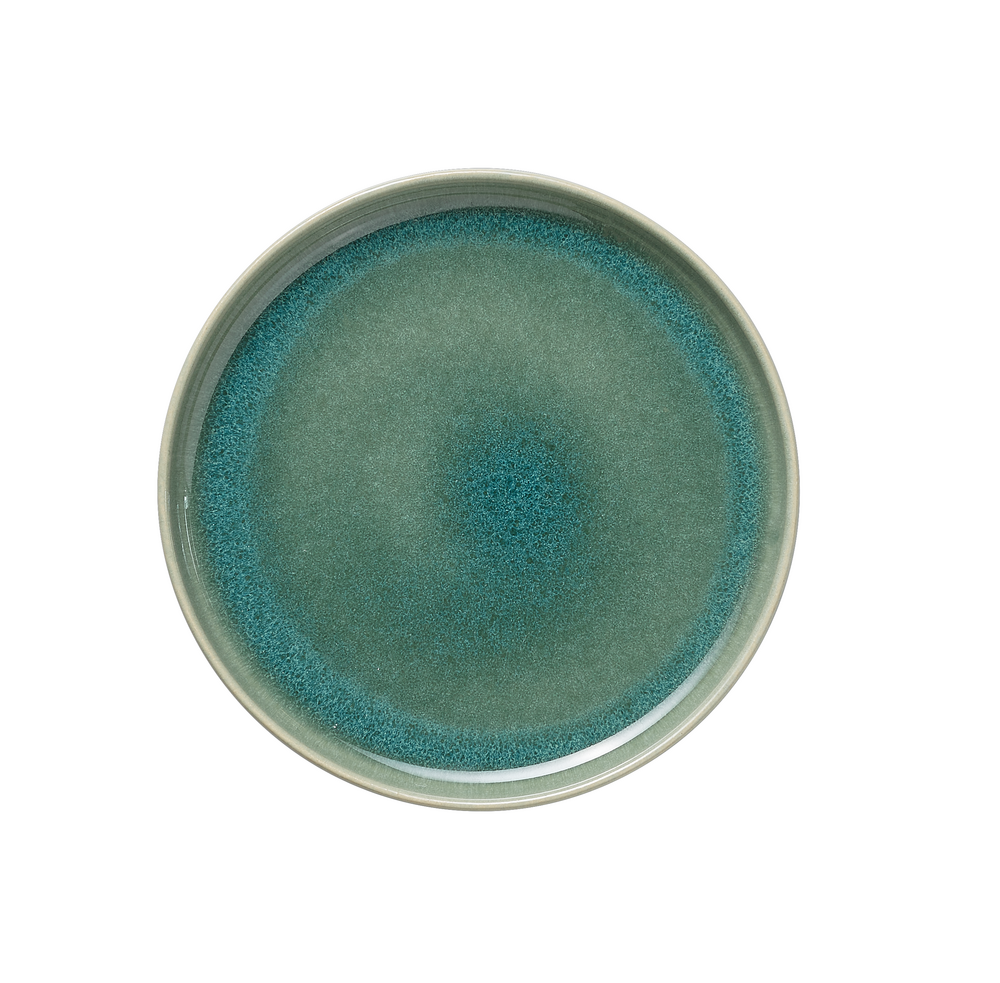 Lot de 6 assiettes en grès vert myrte h 25 mm ø 175 mm - was germany