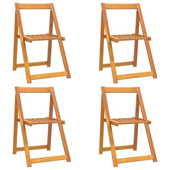 Chaises pliables de jardin lot de 4 bois d'acacia massif