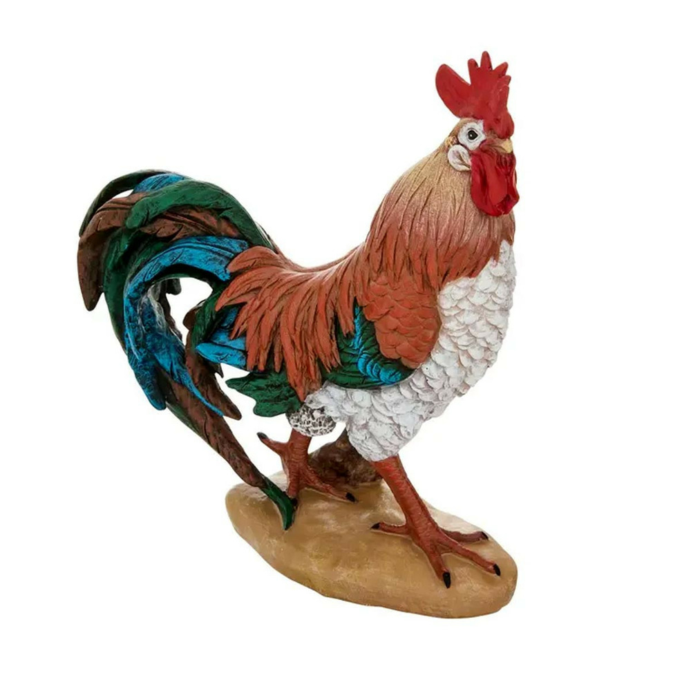 Statuette déco coq en résine 