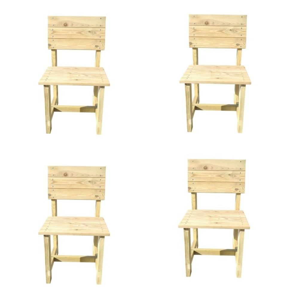 Lot de 4 chaises d'extérieur en bois masgames batea bois non peint
