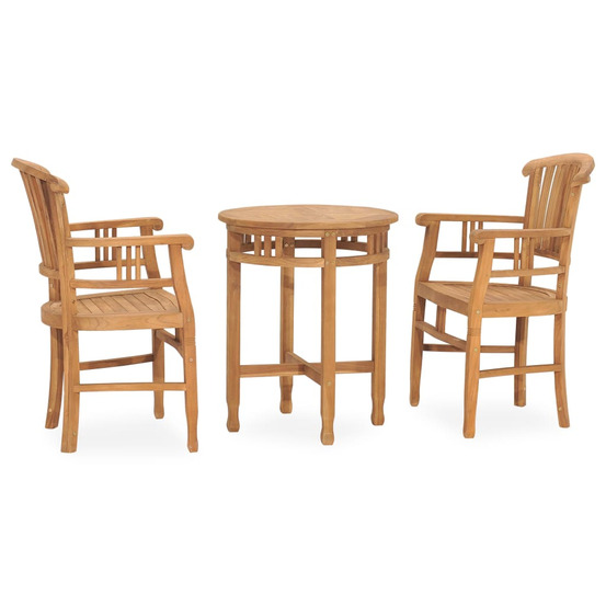 Ensemble à manger de jardin 3 pcs bois de teck solide