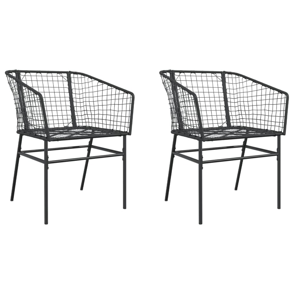 Chaises de jardin lot de 2 noir résine tressée