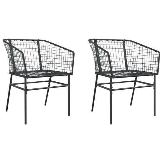 Chaises de jardin lot de 2 noir résine tressée