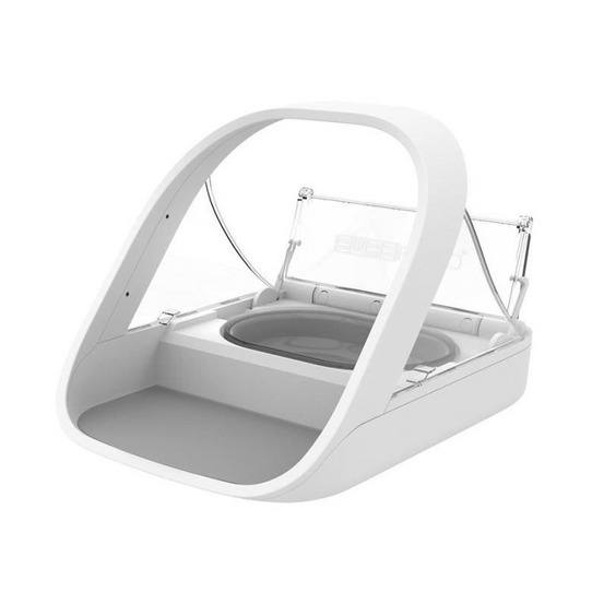 Surefeed distributeur de nourriture a puce electronique blanc pour chat et chien - pour croquettes ou alimentation humide