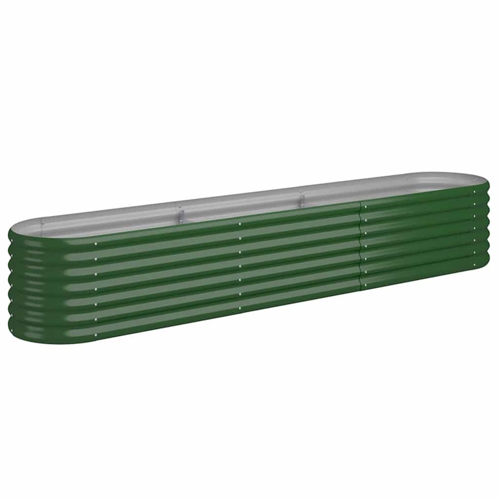 Lit surélevé de jardin acier galvanisé 224x40x36 cm vert