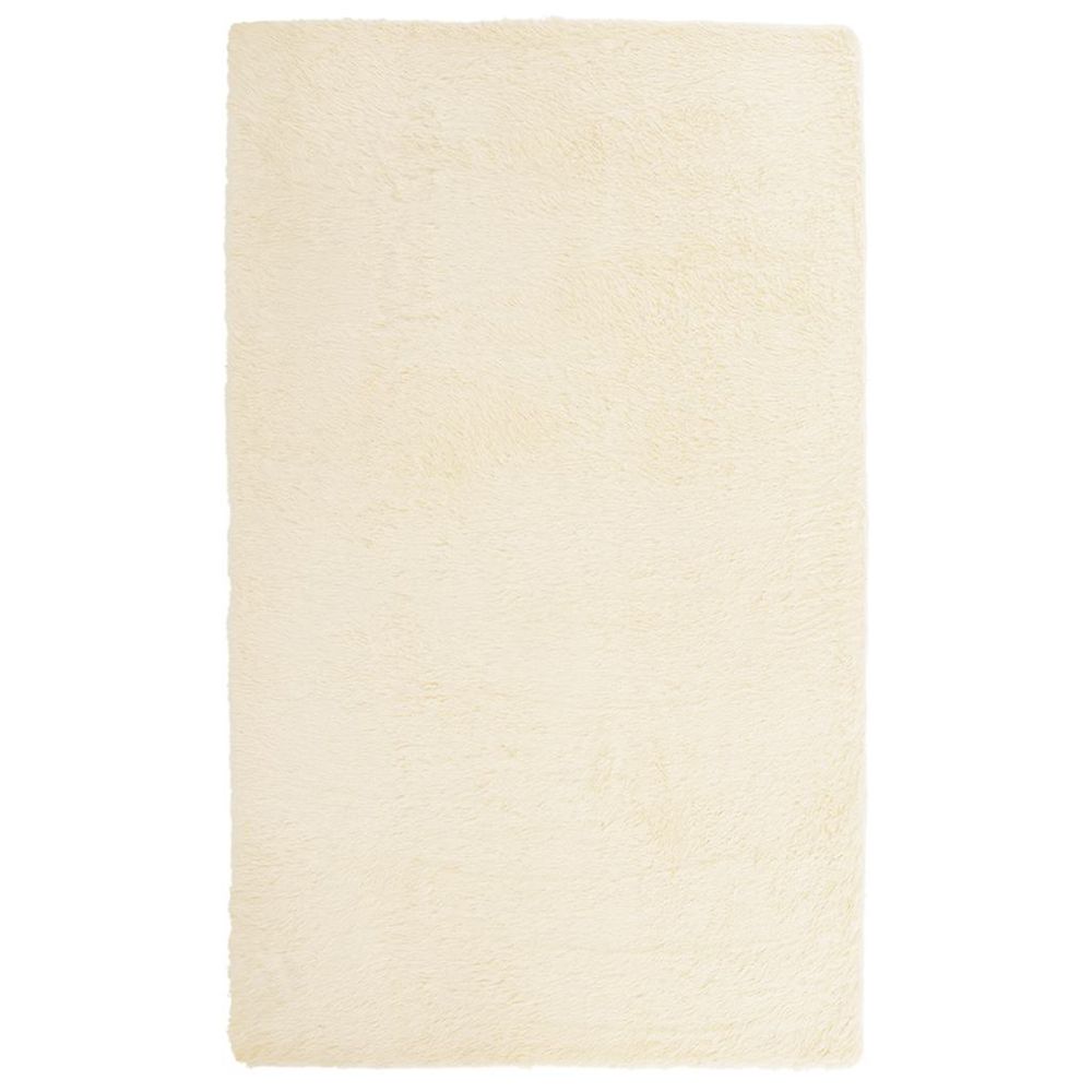 Tapis shaggy à poils longs navarra crème 80x150 cm polyester