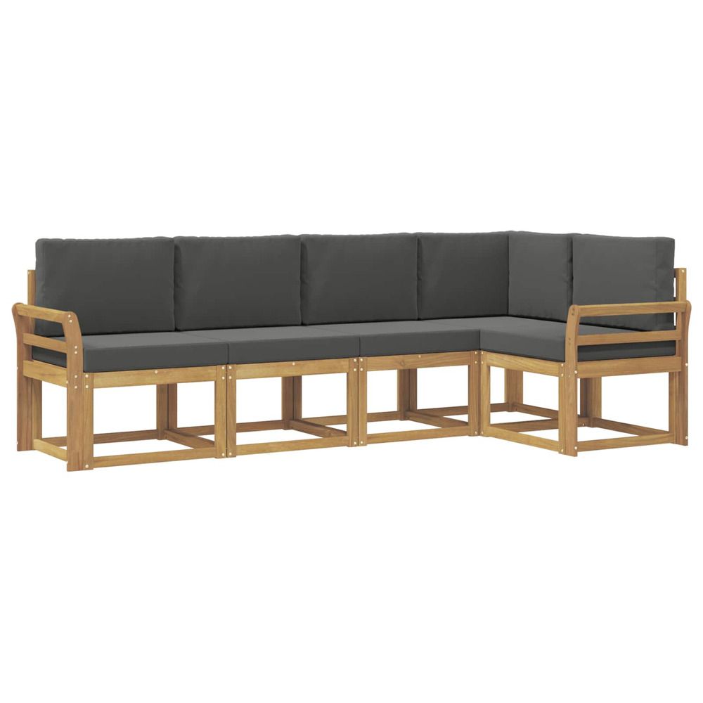 Ensemble de canapés d'extérieur 5 pc blanc et anthracite