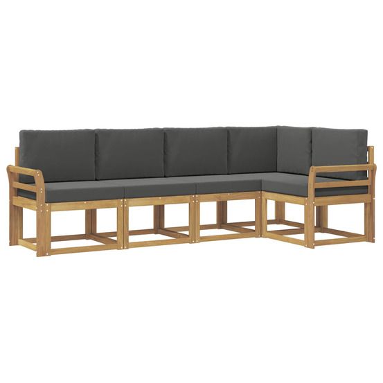 Ensemble de canapés d'extérieur 5 pc blanc et anthracite