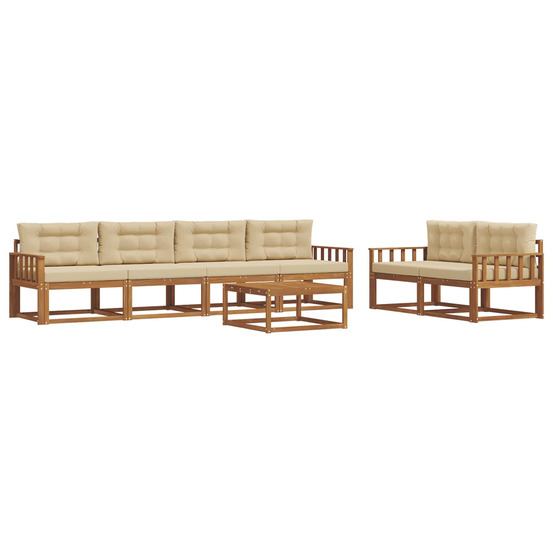 Ensemble de canapés d'extérieur 7 pcs naturel et beige