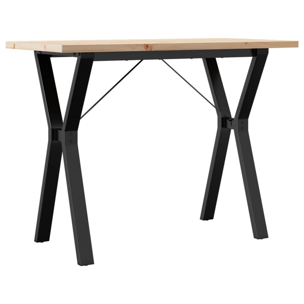 Table à manger cadre en y 100x50x75,5 cm bois pin massif acier
