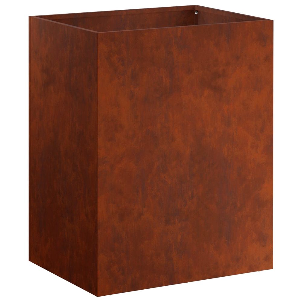 Cache-pot de jardin rouillé 40 x 30 x 50 cm acier patiné