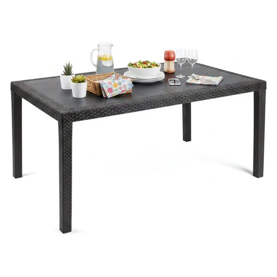 Table d'extérieur arca, 8 places 138x78x72h cm noir anthracite