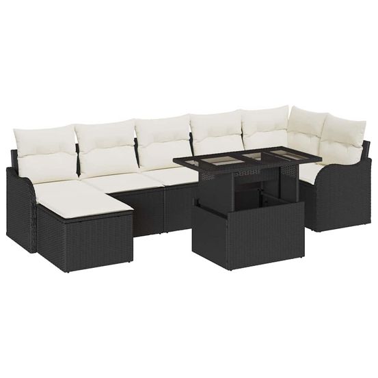 Ensemble de canapé de jardin 8 pc noir