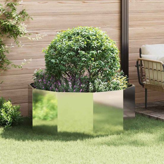 Jardinière ronde acier galvanisé argent 120x120x50 cm