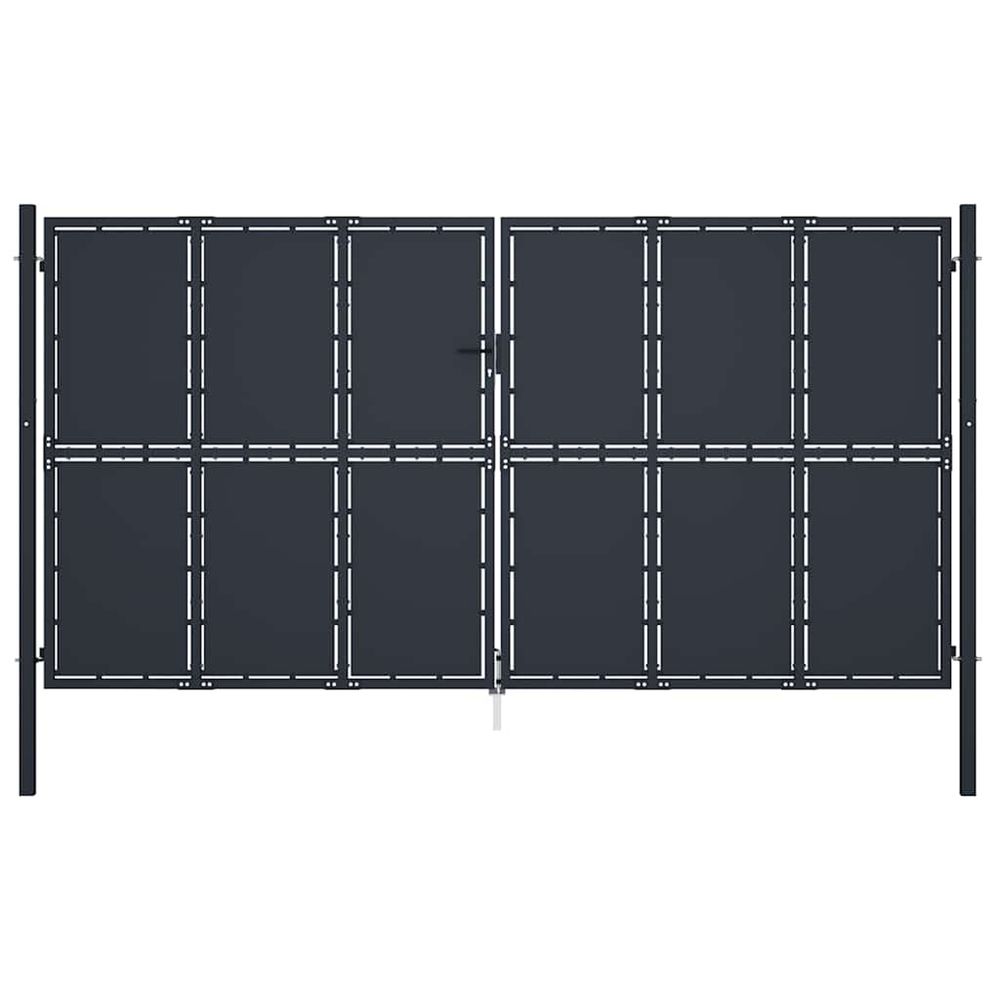 Portail de jardin en acier 400x200 cm anthracite