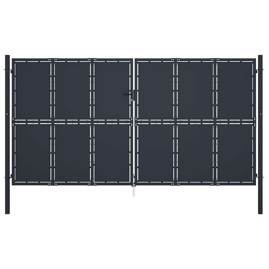 Portail de jardin en acier 400x200 cm anthracite