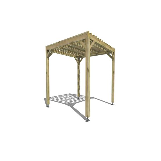 Pergola bois • 2m x 2m • indépendante • sens largeur • lattage bois • livraison comprise