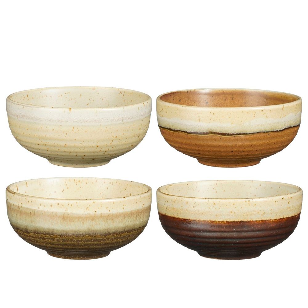 Bol ethan set de 4 h5.5x11cm - brun