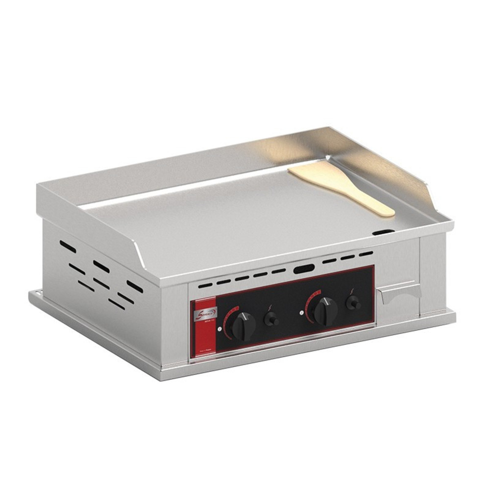 Plaque lisse à snacker gaz en inox - 600 x 400mm - sofraca