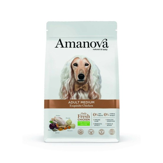 Croquettes chien medium poulet amanova 12 kg