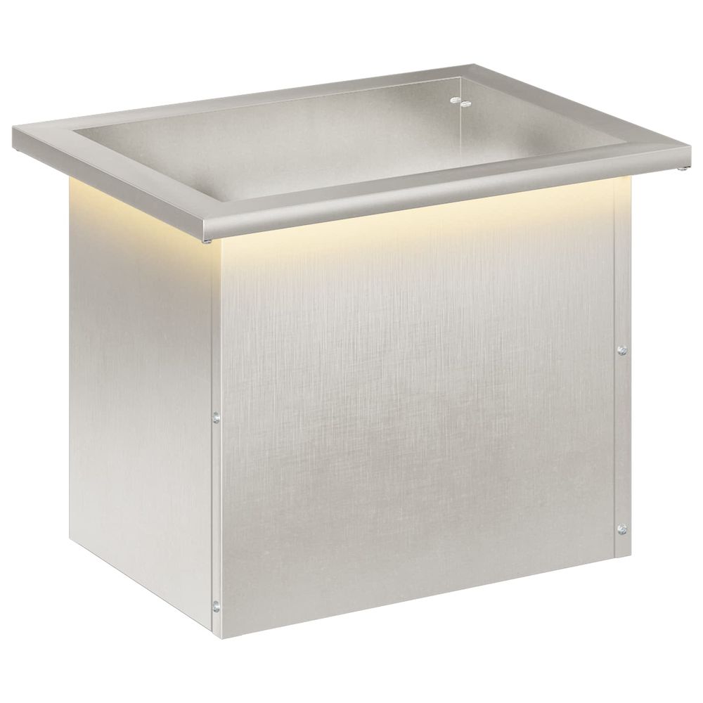 Jardinière d'extérieur de jardin avec led argenté 30 x 40 x 30 cm