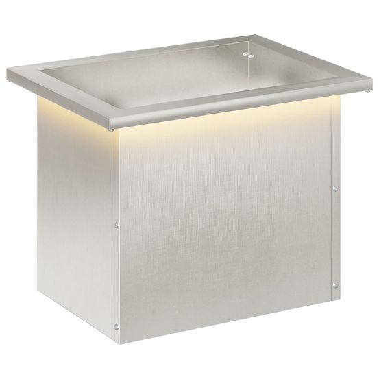Jardinière d'extérieur de jardin avec led argenté 30 x 40 x 30 cm
