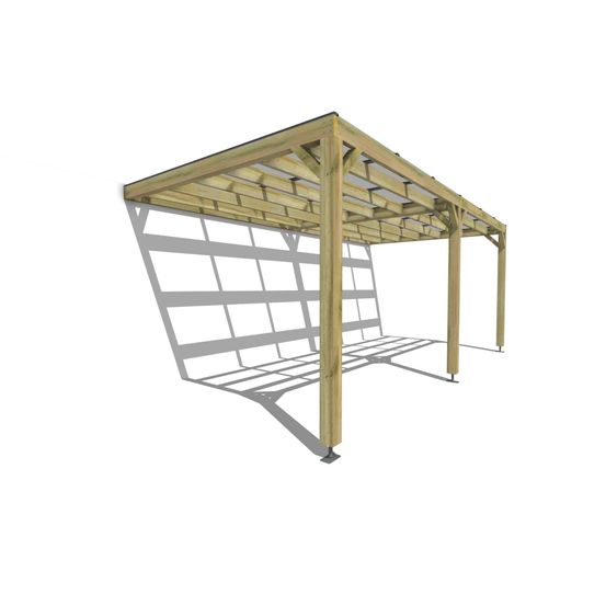 Pergola bois • 6m x 3m • adossée • sens largeur • couverture étanche transparente incluse • livraison comprise
